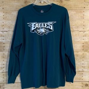 Majestic Eagles Green Long Sleeve T-Shirt Size XL EUC